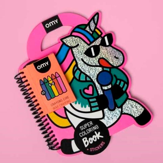 Libro Omy Con Dibujos Y Pegatinas Unicornio Lilly