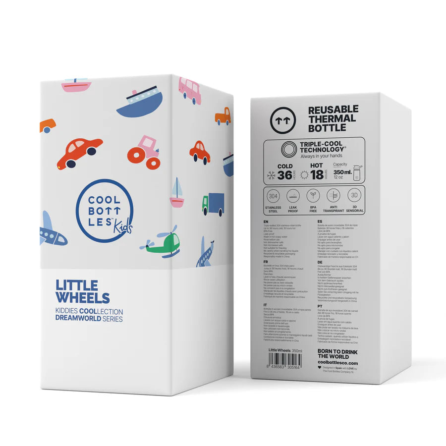 Botella Termo Kiddie Bottle Little Wheels 350ml Cool Bottles