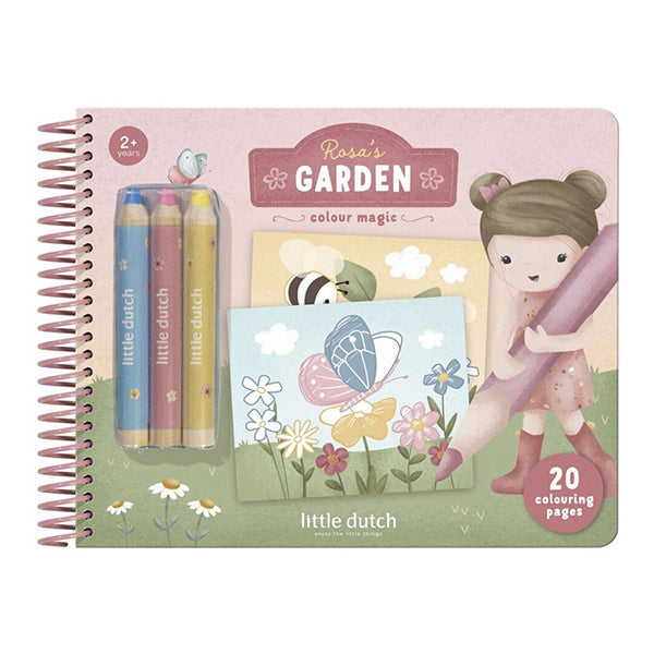 Libro Mágico Jardín De Rosa Con Lápices Little Dutch