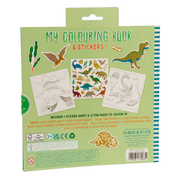 Libro Para Colorear Con Fragancia Y Stickers Dinos