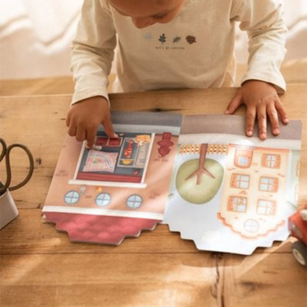 Libro Pegatinas Crea Tu Historia Bomberos Little Dutch