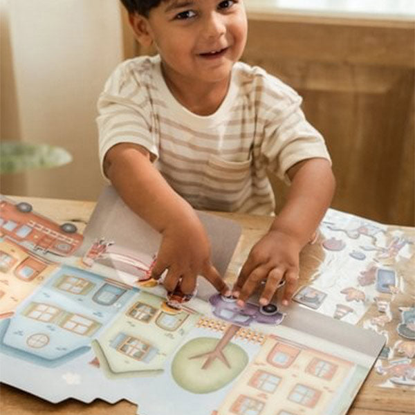 Libro Pegatinas Crea Tu Historia Bomberos Little Dutch