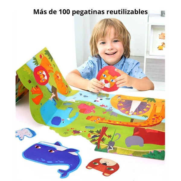 Libro Pegatinas Reutilizables Animal Place Jarmelo