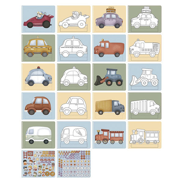 Libro Recorta Y Pinta Vehículos Little Dutch