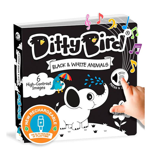 Libro Sonidos Recargable Ditty Bird Black & White