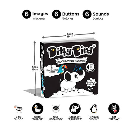 Libro Sonidos Recargable Ditty Bird Black & White