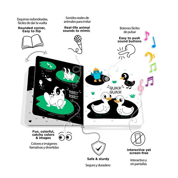 Libro Sonidos Recargable Ditty Bird Black & White