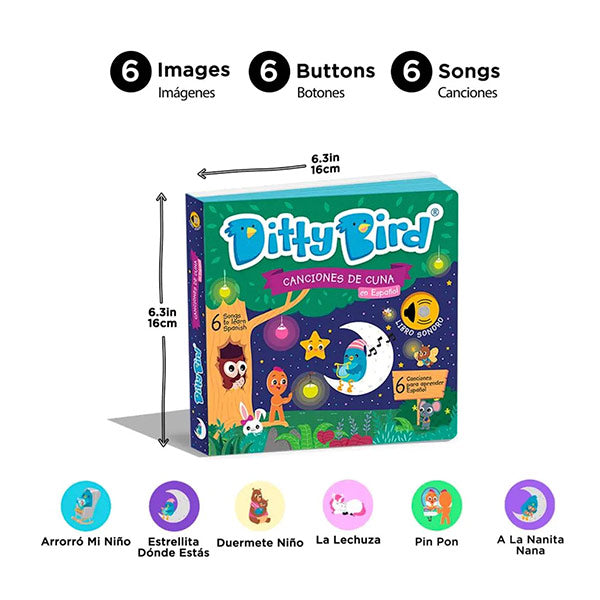 Libro Sonidos Recargable Ditty Bird Canciones Cuna