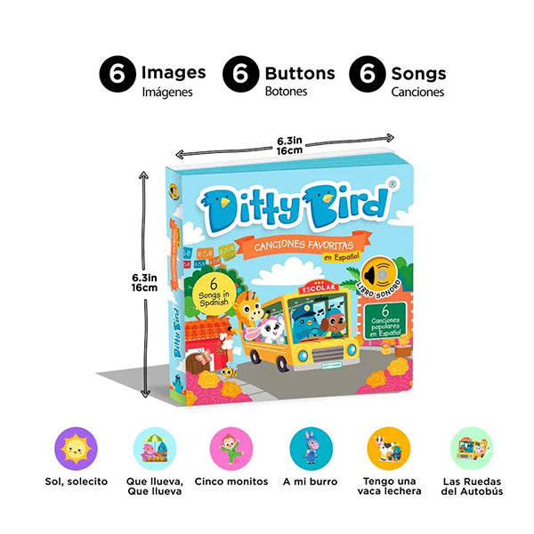 Libro Sonidos Recargable Ditty Bird Canciones Favoritas