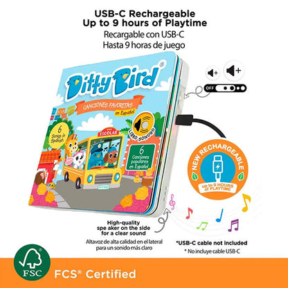 Libro Sonidos Recargable Ditty Bird Canciones Favoritas