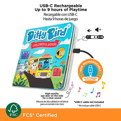 Libro Sonidos Recargable Ditty Bird Children's Songs