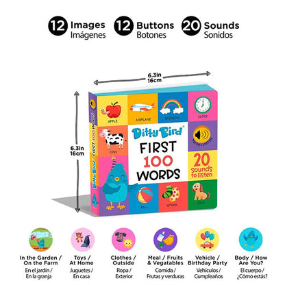 Libro Sonidos Recargable Ditty Bird First 100 Words