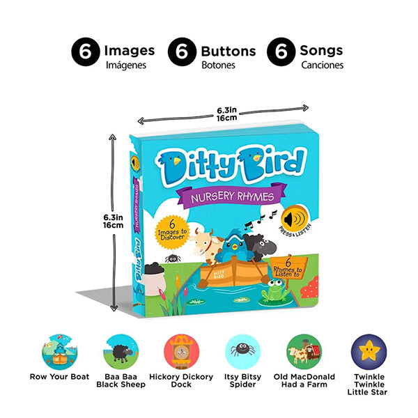 Libro Sonidos Recargable Ditty Bird Nursery Rhymes