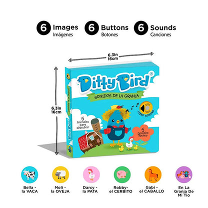 Libro Sonidos Recargable Ditty Bird Sonidos Granja