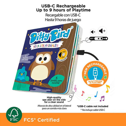 Libro Sonidos Recargable Ditty Bird Toca Animales