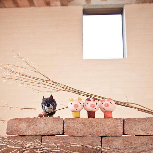 Louis Marionetas De Dedo El Lobo Y Los 3 Cerditos Lilliputiens