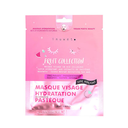 Mascarilla Biocelulosa Facial Extra Hidratante Frutas Sandía Inuwet