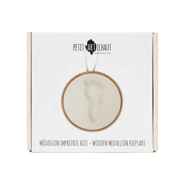 Medallón Huella de Recuerdo de Madera