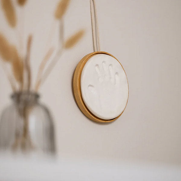 Medallón Huella de Recuerdo de Madera