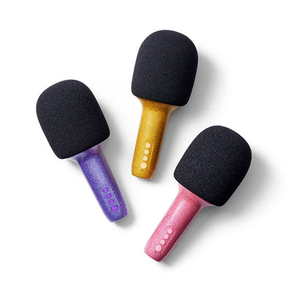 Micrófono Altavoz Purpurina Violeta Bluetooth Lalarma