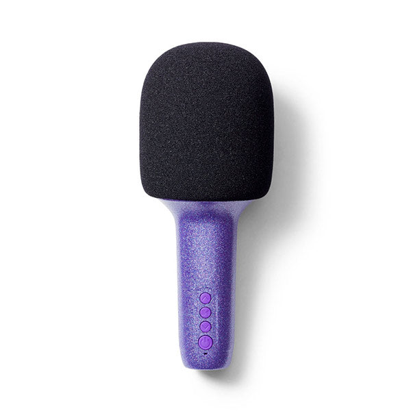 Micrófono Altavoz Purpurina Violeta Bluetooth Lalarma