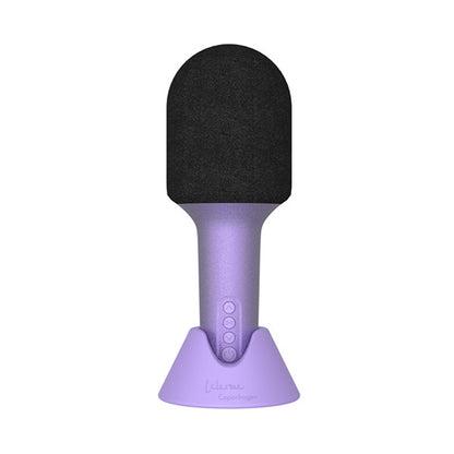 Micrófono Altavoz Purpurina Violeta Bluetooth Lalarma