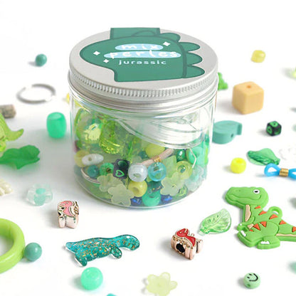 Mix Perlas Abalorios Jurassic Dinos Para Pulseras Colgantes Llaveros
