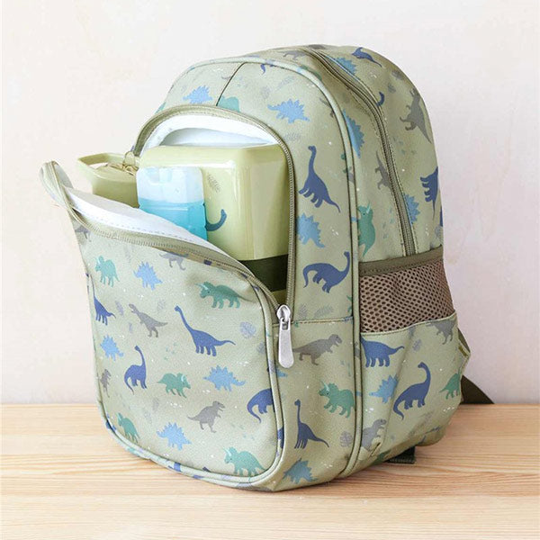 Mochila Con Bolsillo Térmico Dinosaurios