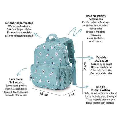 Mochila Infantil Pandas in Space Tutete
