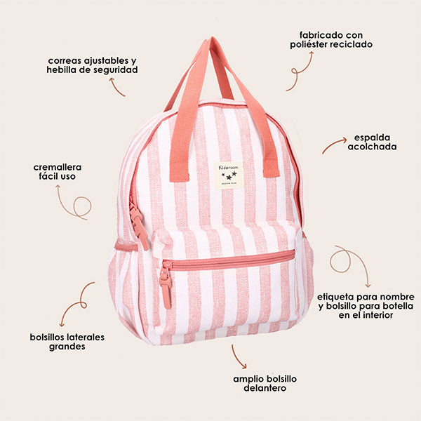 Mochila Lille Rayas Rosa