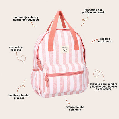 Mochila Lille Rayas Rosa