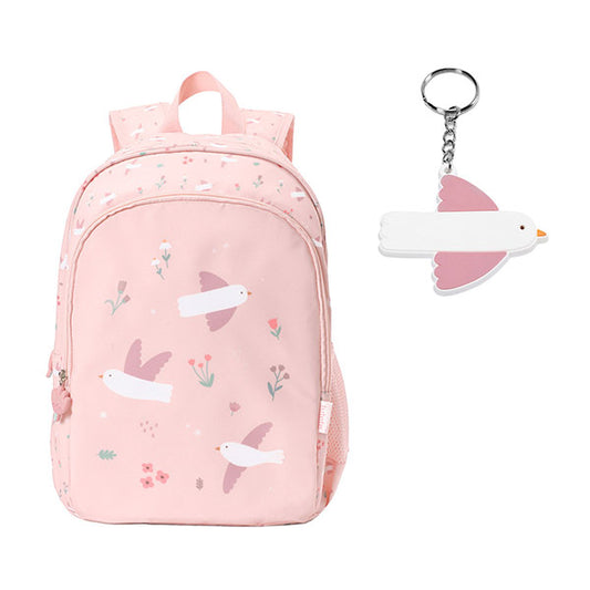 Mochila Mediana Blossom Birds + Llavero Tutete