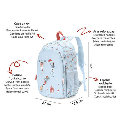 Mochila Mediana Circus Show + Llavero Tutete