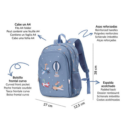Mochila Mediana Planes + Llavero Tutete