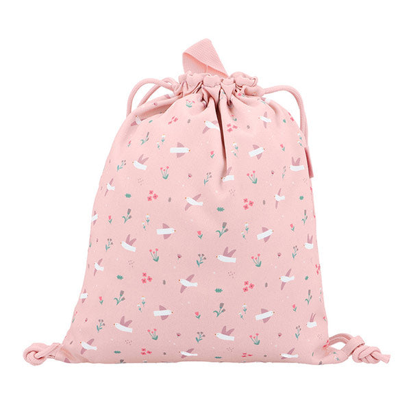 Mochila Saco Tela Blossom Birds Tutete