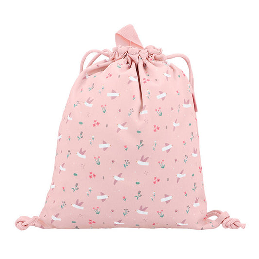 Mochila Saco Tela Blossom Birds Tutete