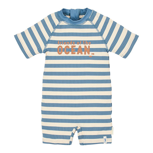Mono Baño Manga Corta Protección Solar Blue Stripes Little Dutch