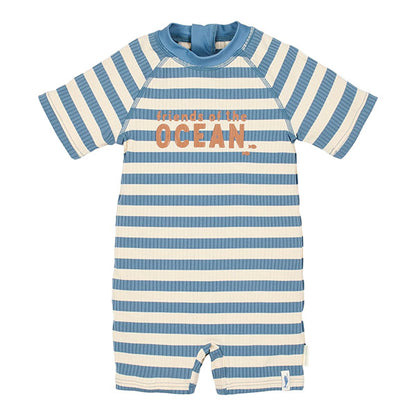 Mono Baño Manga Corta Protección Solar Blue Stripes Little Dutch