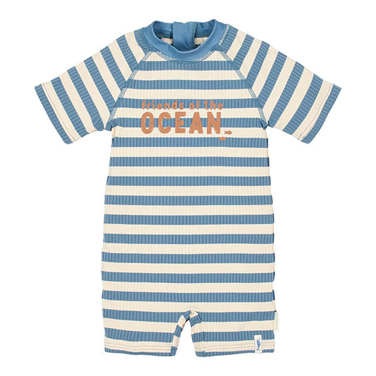 Mono Baño Manga Corta Protección Solar Blue Stripes Little Dutch