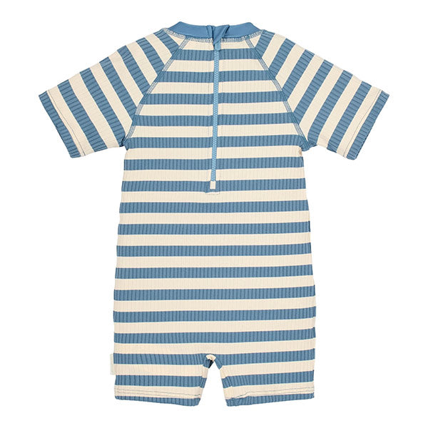 Mono Baño Manga Corta Protección Solar Blue Stripes Little Dutch