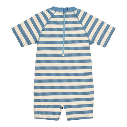 Mono Baño Manga Corta Protección Solar Blue Stripes Little Dutch