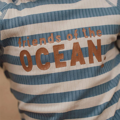 Mono Baño Manga Corta Protección Solar Blue Stripes Little Dutch