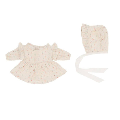 Muñeco Helena con Vestido y Gorrito White Flowers