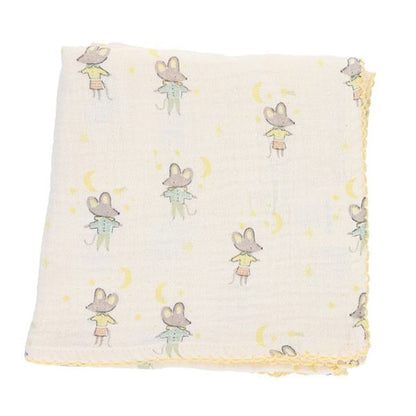 Muselina Crudo Y Amarillo Ratones Petites Souris 120x120 cm