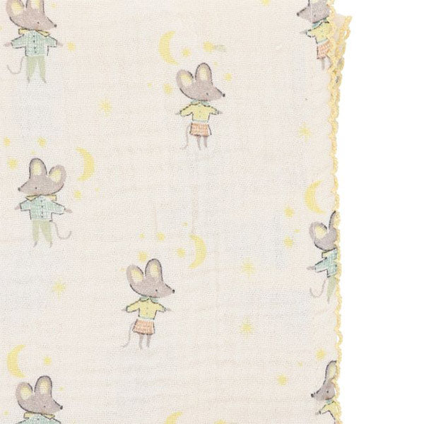 Muselina Crudo Y Amarillo Ratones Petites Souris 120x120 cm