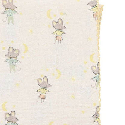 Muselina Crudo Y Amarillo Ratones Petites Souris 70x70 cm
