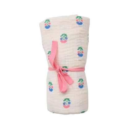 Muselina Floral Azul Y Rosa Joli Paon 70x70 cm