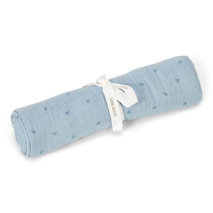 Muselina Grande 120x120 Puro Azul Denim Little Dutch