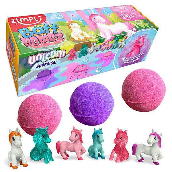 Pack 3 Bombas Baño Surprise Unicornios
