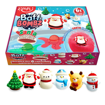 Pack 6 Bombas Baño Sorpresa Papa Noel Zimpli